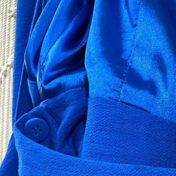 Alex Marie Royal Blue Wrap-Dress with 3/4 Sleeve - Picture 6 of 12